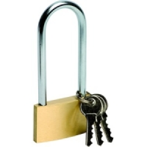 Wickes Padlock Long Shackle Brass 50mm