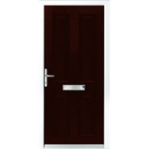 Wickes London Composite Door Rosewood 4 Panel 2085x880mm Rig