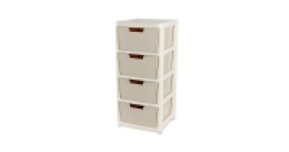 Rattan Effect 4 Drawer Tower