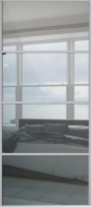 Wickes Sliding Wardrobe Door Silver Framed Four Panel Mirror