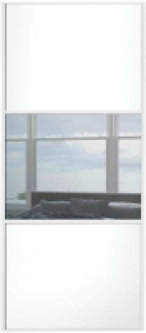 Wickes Sliding Wardrobe Door Wideline White Panel & Mirror 2