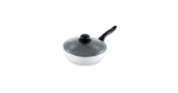 White 24cm Frying Pan with Glass Lid