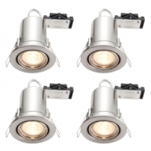 Wickes LED Fire Rated Tilt Downlights Brushed Chrome Finish