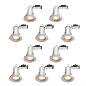 Wickes LED Fire Rated Downlights Brushed Chrome Finish 10 Pa