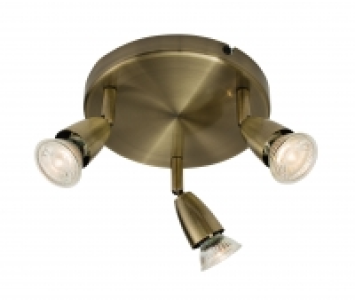 Wickes Positano LED Triple Plate Spotlight Antique Brass