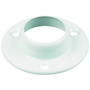 Wickes Wardrobe Rail Deluxe Socket White 25mm 2 Pack