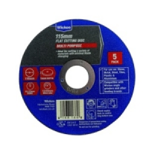 Wickes Multipurpose Flat Cutting Disc 115mm PK5