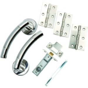 Wickes Sydney Round Rose Latch Handle Stainless Steel 3 Pack