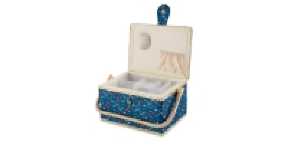 Dark Blue Floral Sewing Box