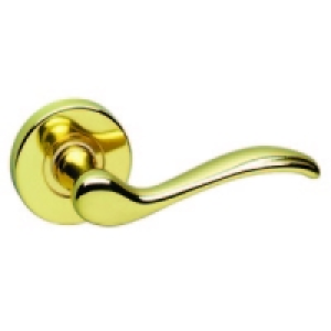 Urfic Geneva Round Rose Latch Handle Polished Brass