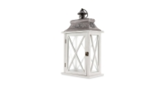 Cream/Grey Indoor Wooden Lantern