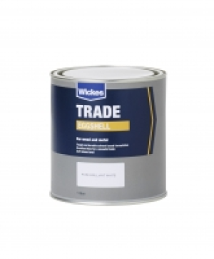 Wickes Eggshell Paint Pure Brilliant White 1L