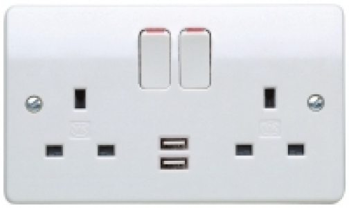 MK Double Switched Socket with Dual USB £24.99