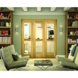 Wickes Belgrave Internal Folding Door Oak Veneer 1 Lite 2074