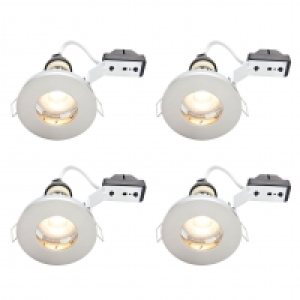 Wickes LED IP65 Downlights Brushed Chrome Finish 4 Pack
