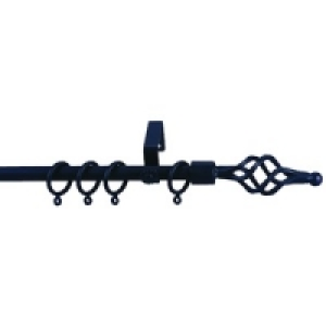 Extendable Curtain Pole Black 1.8-3.2m
