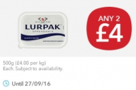 Lurpak Spreadable/Lighter £4.00
