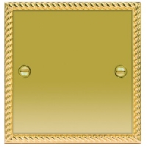 Blanking Plate 1 Gang Polished Georgian Brass