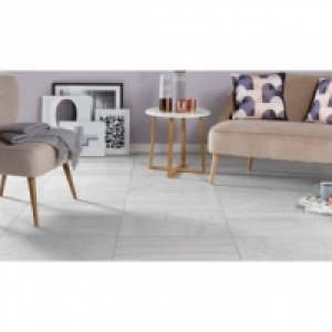 Wickes Replica Travertine Effect Grey 30 x 50cm Ceramic Floo