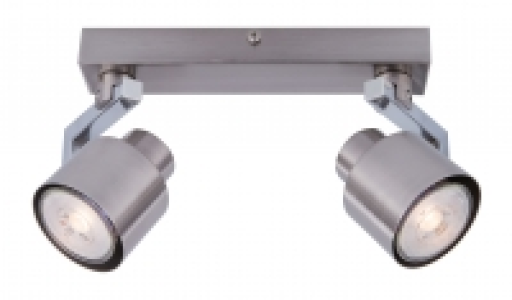 Wickes Boulevard LED 2 Bar Spotlight Brushed & Polished Chro