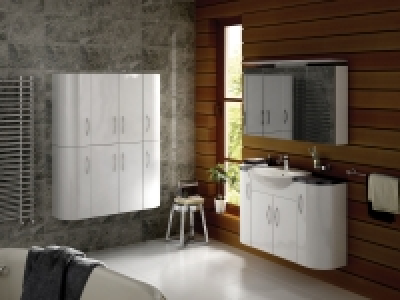 Wickes Bathroom Mirror Cabinet Gloss White 1200mm