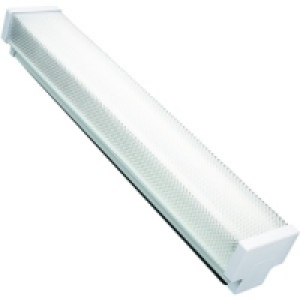 2ft Twin Fluorescent Fitting Cryst Diffuser