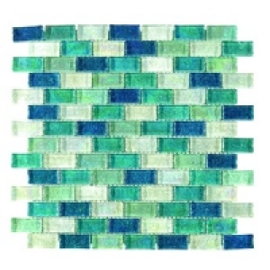 Wickes Pearl & Aqua Hammered Mosaic Tile 308x330mm