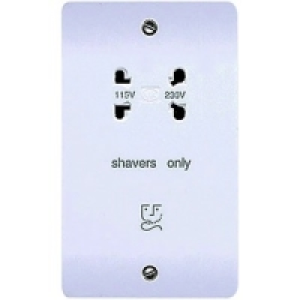 MK Dual Voltage Shaver Socket 2 Gang White K0701PPK £25.95