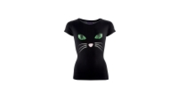 Ladies Halloween Cat T-Shirt