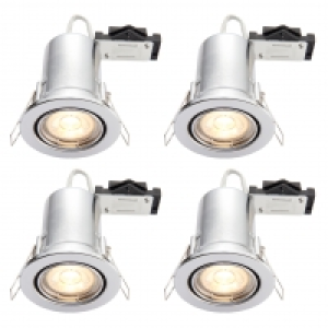 Wickes LED Fire Rated Tilt Downlights Chrome Finish 4 Pack