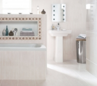 Wickes Beige Matt Travertine Mosaic Border Tile 71 x 293mm