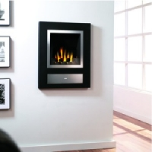 Cezanne Gas Feature Fire Black & Polished Steel