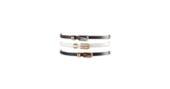 Black, Taupe & White Skinny Belts £4.49