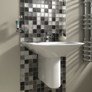 Wickes Black & Silver Leaf Motif Gloss Glass Mosaic Tile She £44.95
