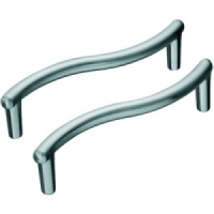 Wickes Minneapolis Curve Pull Bar Satin Nickel 96mm 2 Pack