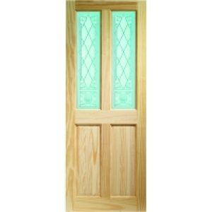 Wickes Skipton Internal Softwood Door Clear Pine Glazed 4 Pa