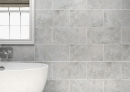 Wickes Kensington Grey Stone Effect Ceramic Wall Tile 600x30