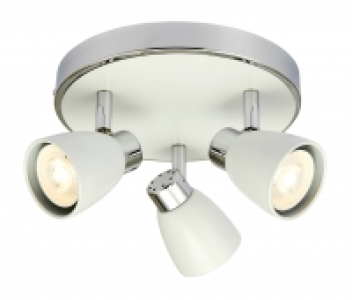 Wickes Major LED Triple Plate Spotlight Matt White & Chrome