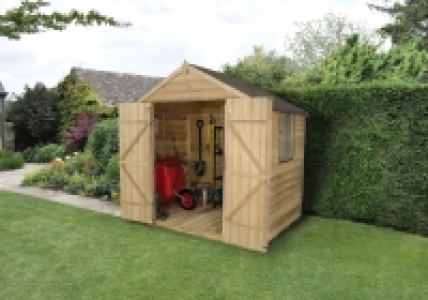 Wickes Overlap Pressure Treated Apex Shed Double Doors 7x5