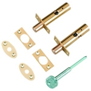 Wickes Security Door Rack Bolt Brass 60mm 2 Pack