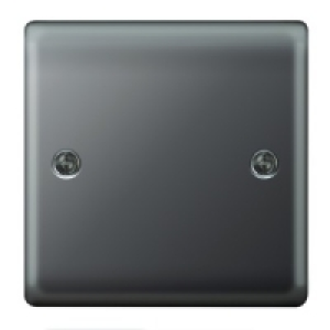 Blanking Plate 1 Gang Black Nickel Raised Plate