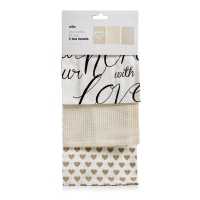 Wilko  Love Hearts tea towels x 3