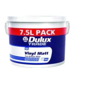 Dulux Trade Vinyl Matt Emulsion Paint PBW 7.5L £19.99