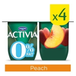 Activia 0% Fat Peach 4 x 125g (500g)