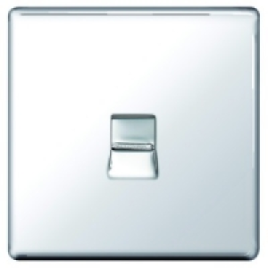 Telephone Socket Master 1 Gang Polished Chrome Screwless Fla