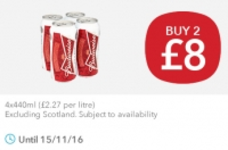 Budweiser Cans £8.00