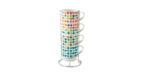 Spot Print Stackable Mugs 4 Pack
