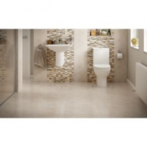 Wickes Brook Beige Glazed Porcelain Tile 300 x 600mm Pack 6