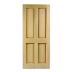 Wickes London External Oak Veneer Door Primed 4 Panel 1981x8