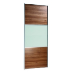 Wickes Wideline Sliding Wardrobe Door Walnut Panel & Glass 2